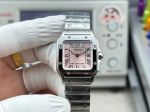 Cartier Santos Mini Size 27*34.5*7.4mm Imported Quartz Movement WG Band Pink Watch